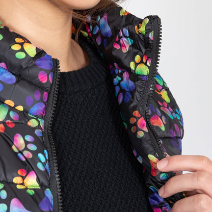 Bold & Bright Paws Quilted Nylon Vest