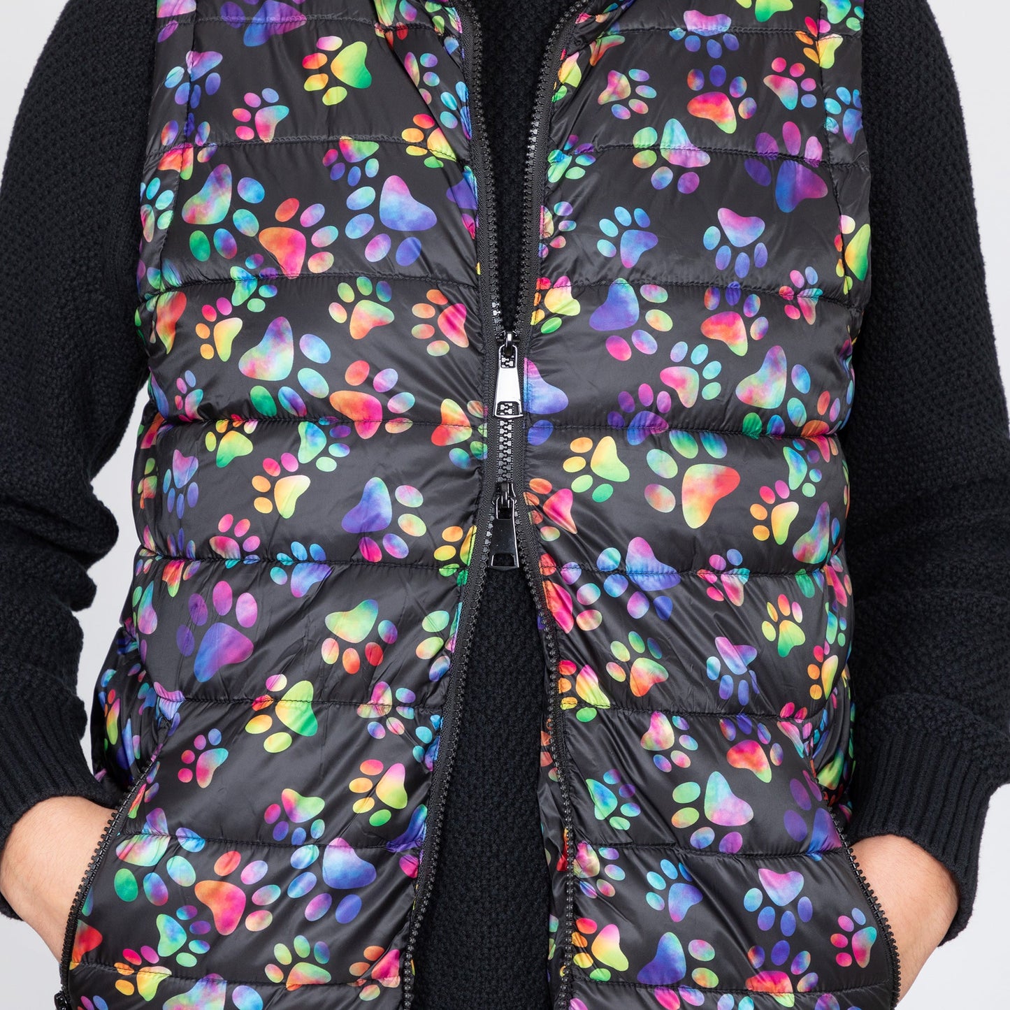 Bold & Bright Paws Quilted Nylon Vest