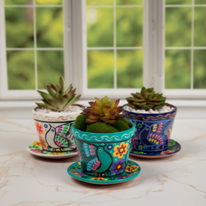 Fiesta Hand Painted Small Ceramic Planter