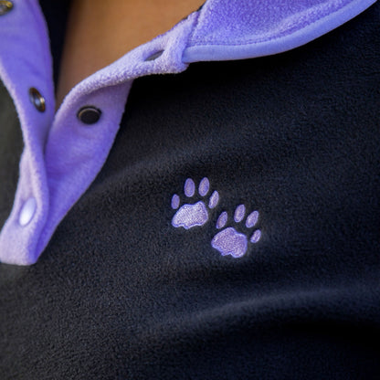 Paw Print Cadet Snap Fleece Pullover