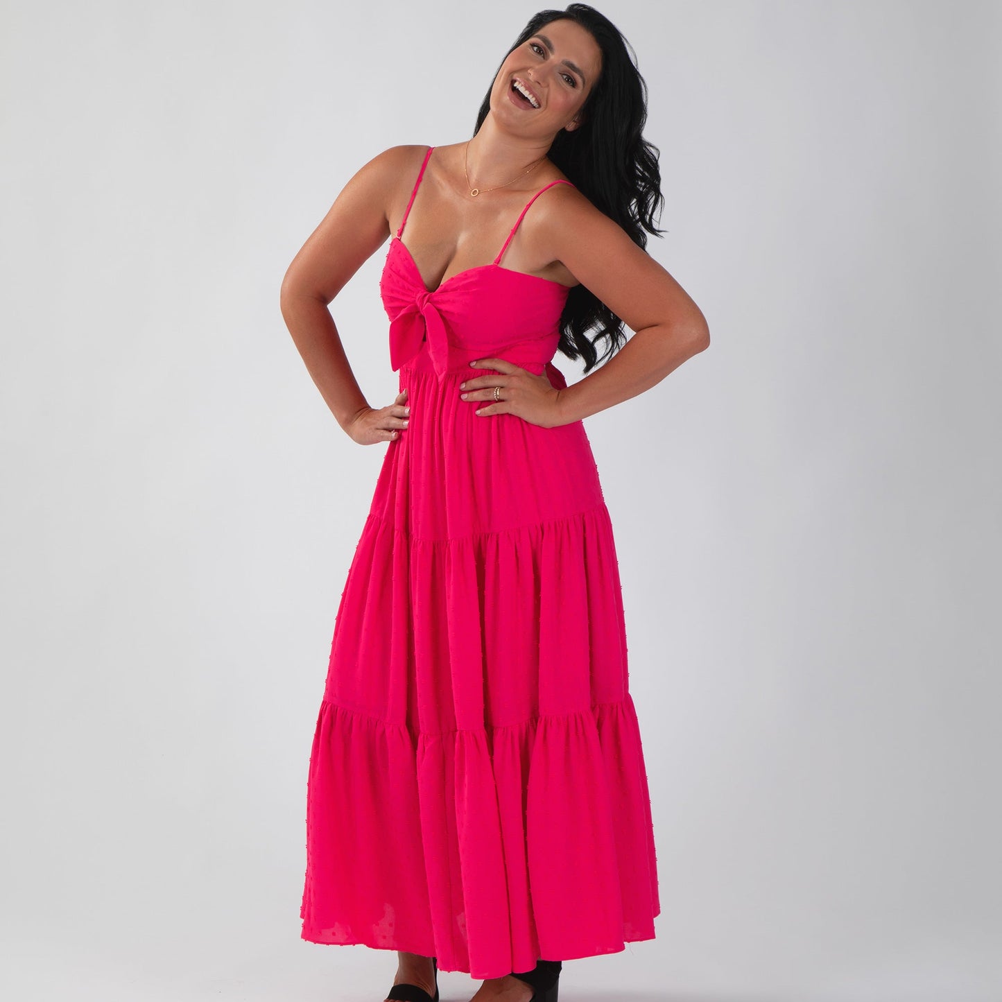 Keyhole Bow Maxi Dress