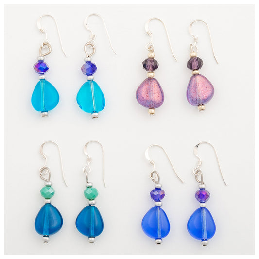 Teardrop Glass Bead Earrings