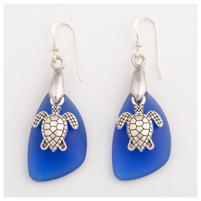 Sea Turtle Sea Glass Earrings