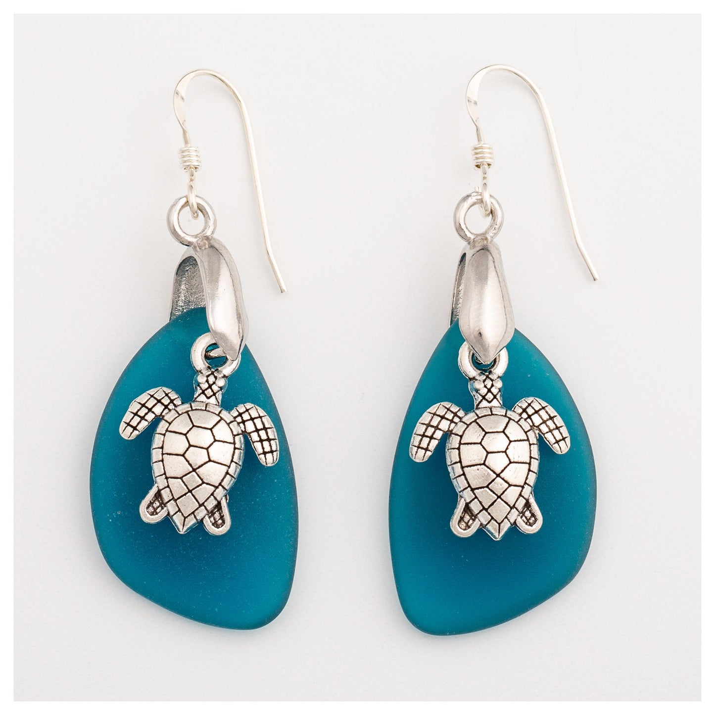 Sea Turtle Sea Glass Earrings