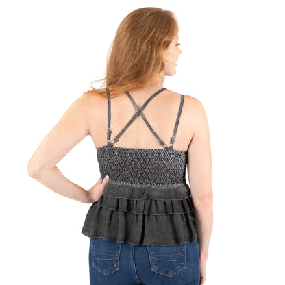 Pineapple Lace Peplum Cami Top