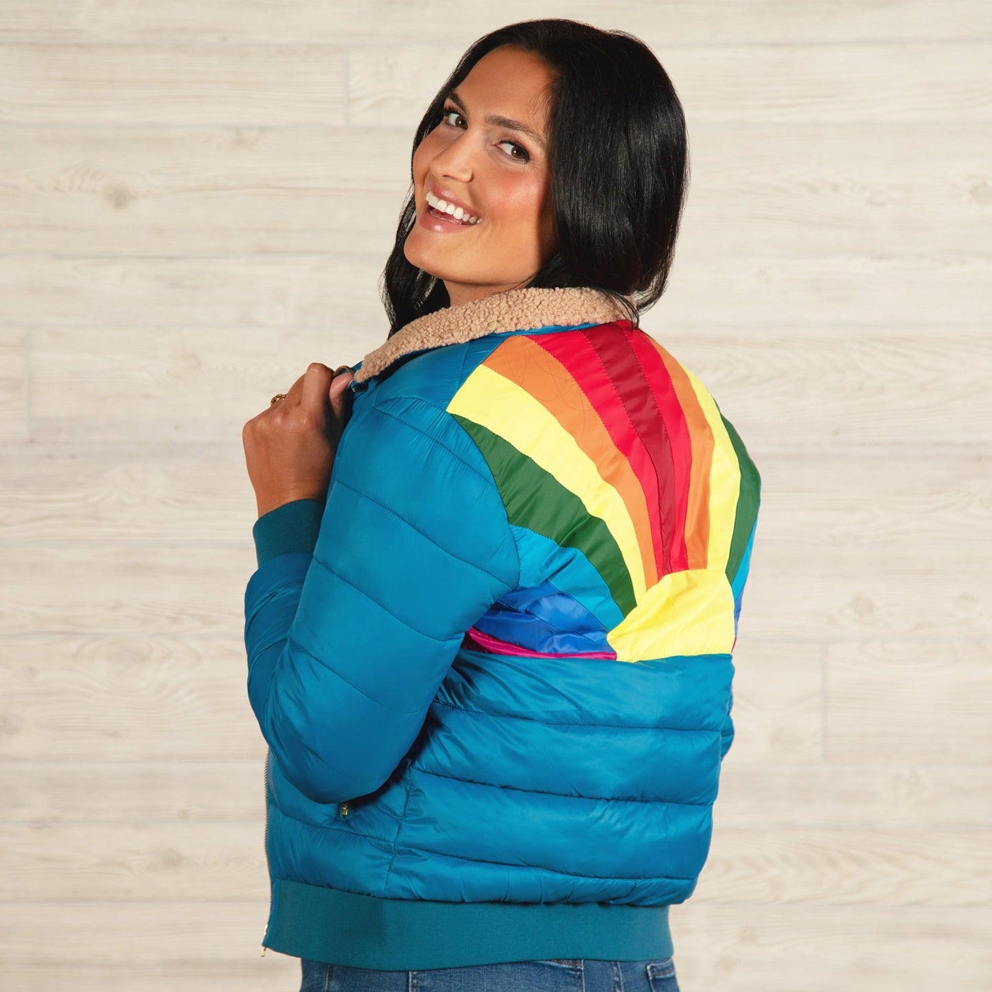 Chasing Rainbows Retro Stripe Insulated Jacket