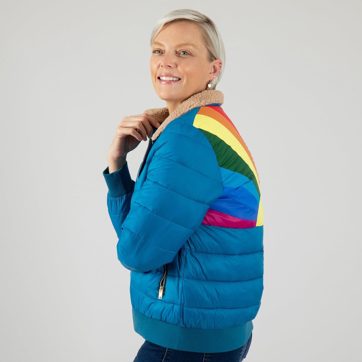 Chasing Rainbows Retro Stripe Insulated Jacket