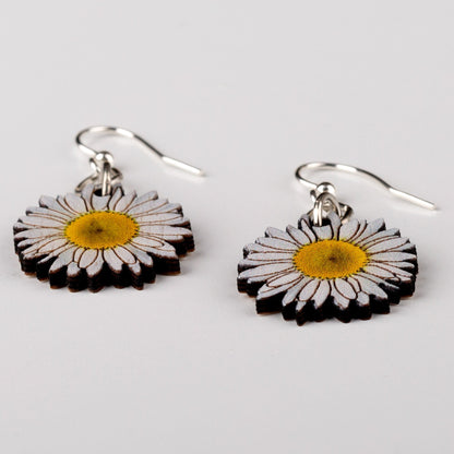 Daisy Blossom Wooden Earrings