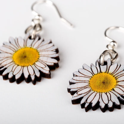 Daisy Blossom Wooden Earrings