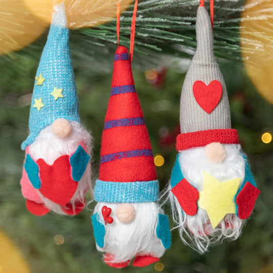 Winter Gnome Ornament - Set of 3