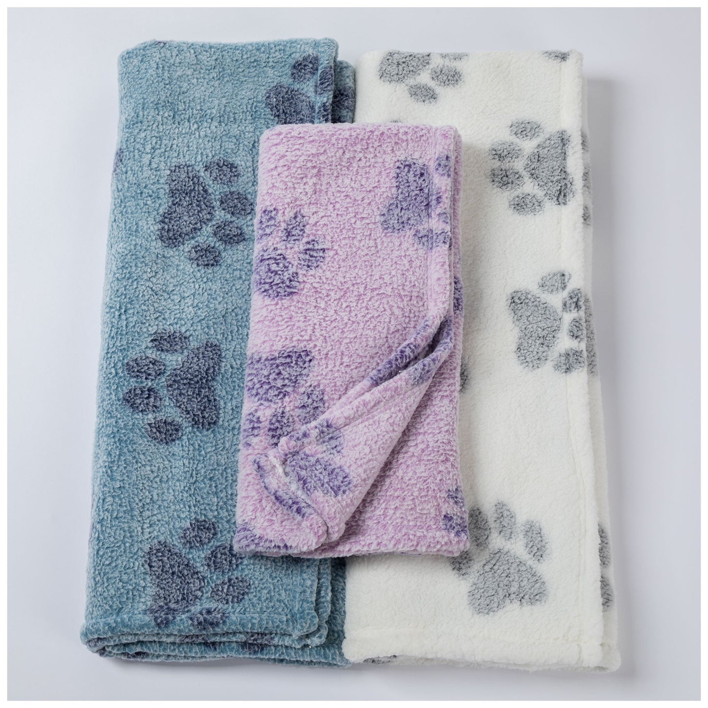 Paws I Love You Plush Sherpa Fleece Pet Blanket