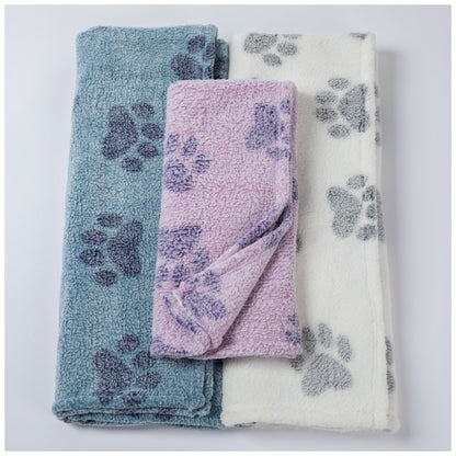 Paws I Love You Plush Sherpa Fleece Pet Blanket