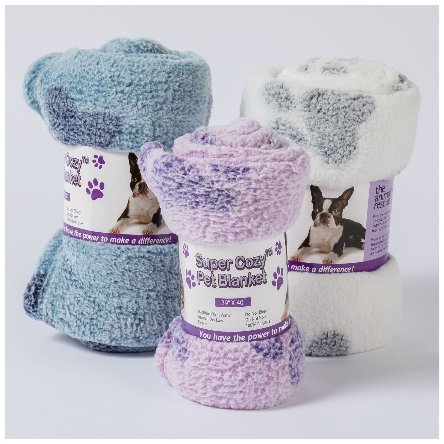 Paws I Love You Plush Sherpa Fleece Pet Blanket