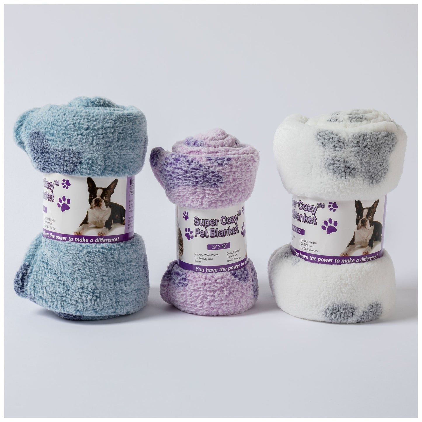 Paws I Love You Plush Sherpa Fleece Pet Blanket