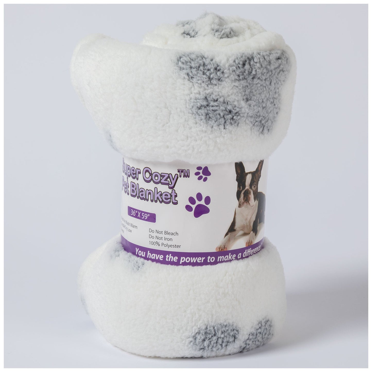 Paws I Love You Plush Sherpa Fleece Pet Blanket