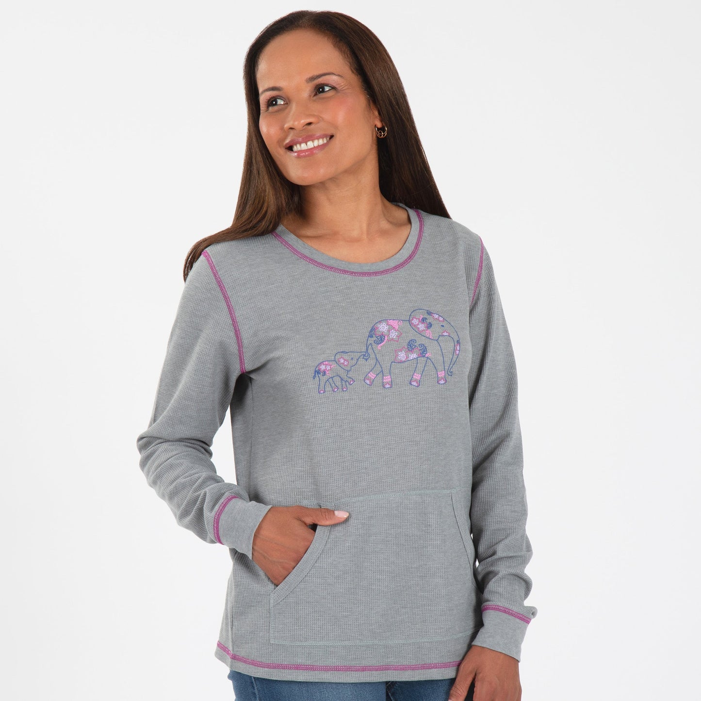 Elephant Contrast Stitch Thermal Top