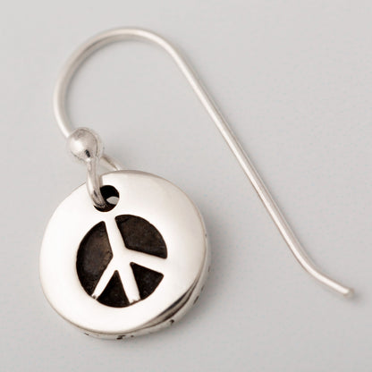 Peace Sign Sterling Earrings