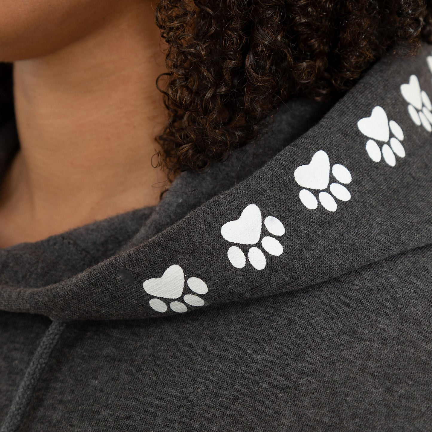 Chenille Paw Print Hooded Sweatshirt