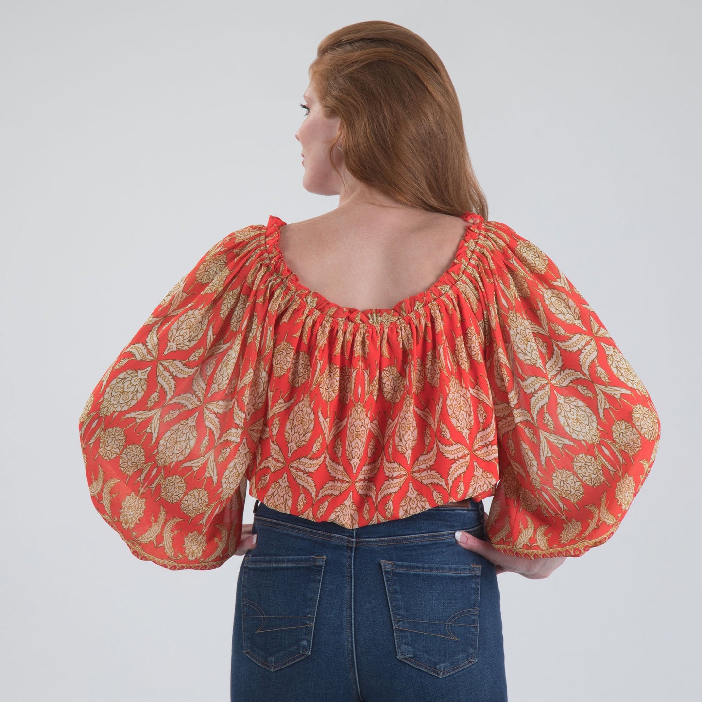 Off-the-Shoulder Concentric Design Top