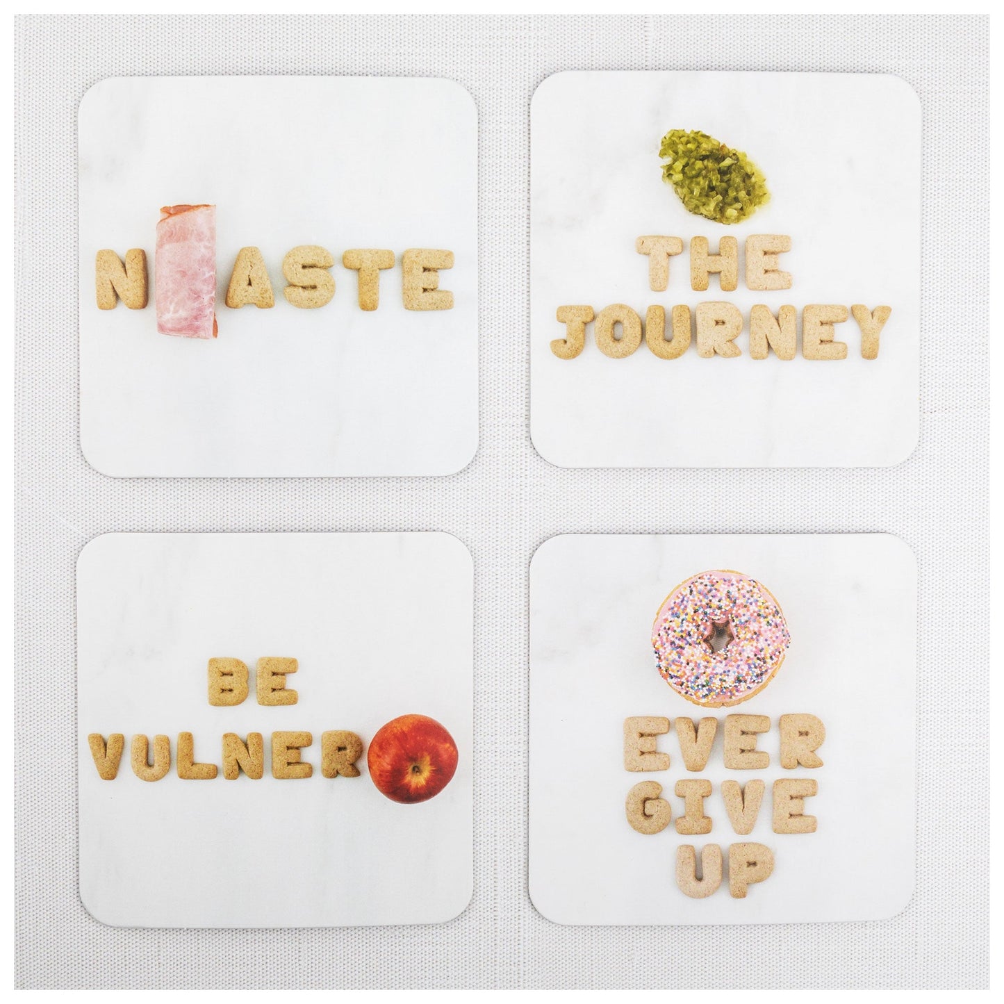 Food Pun Cardboard Coasters - Set of 20