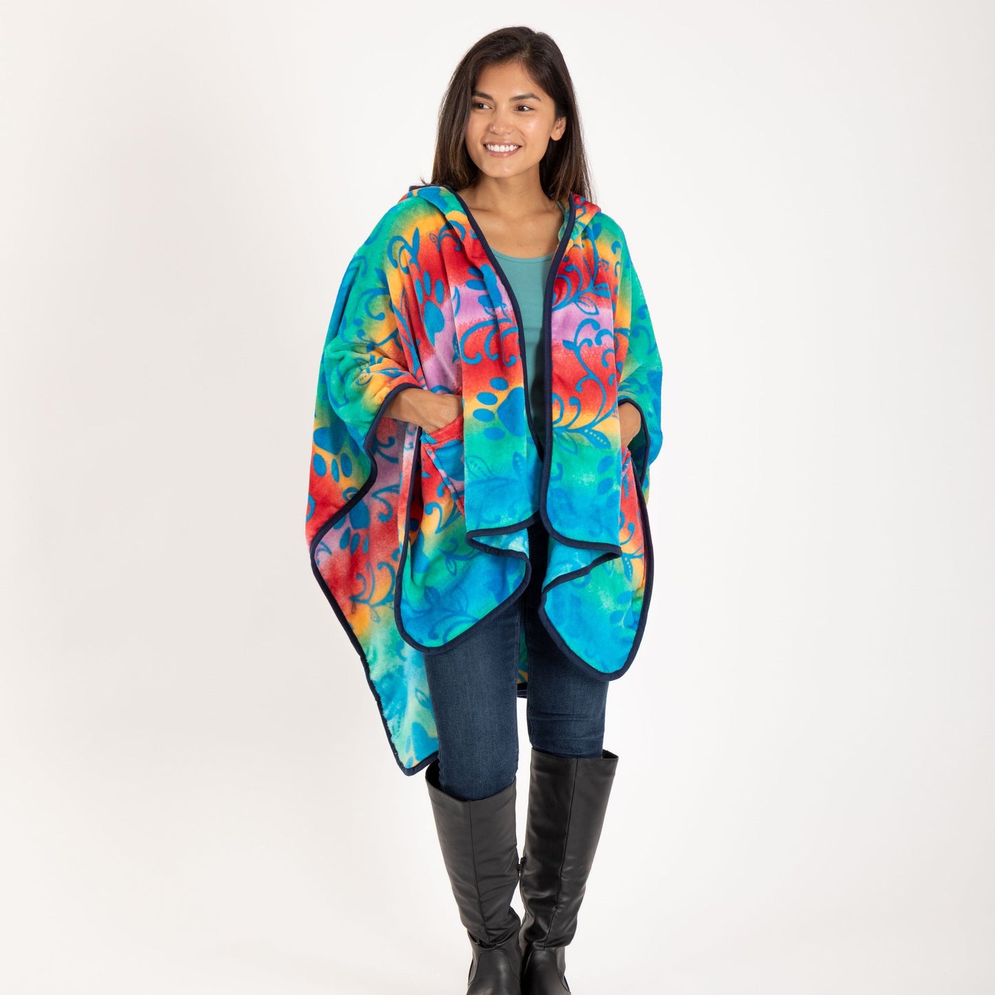 Super Cozy&trade; Paws Fleece Hoodie Cape