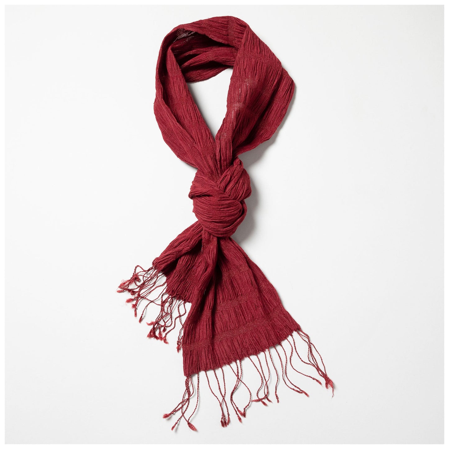 Sweet Fringe Maroon Hand Loomed Scarf