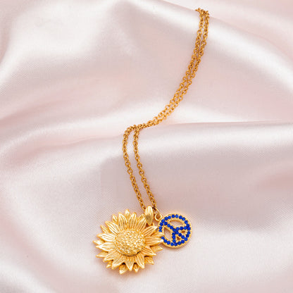 Peace For Ukraine Gold Plated Necklace