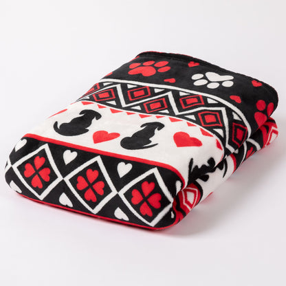 Super Cozy&trade; Hearts & Paws Fleece Blanket