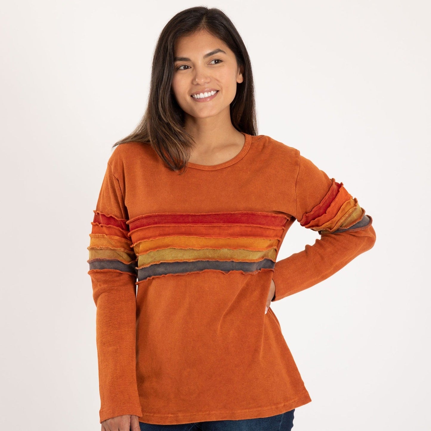 Never Ending Rainbow Long Sleeve Top | Fair Trade