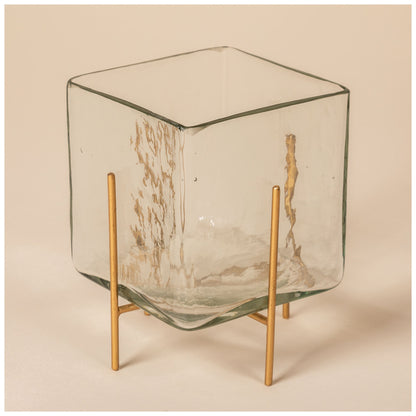 Square Glass Tea Light Holder