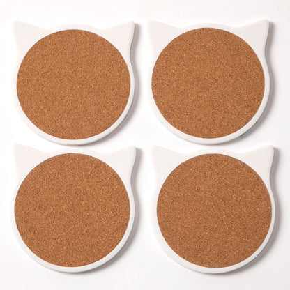 Cat Beauty Water Absorbent Coasters - Set of 4