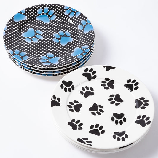 Paw Print Salad Plates - Set of 4