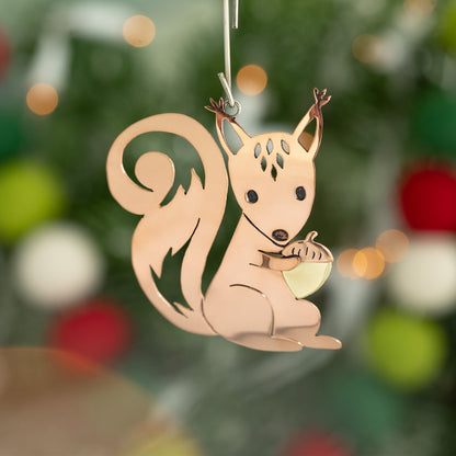 Squirrel & Acorn Mixed Metal Ornament