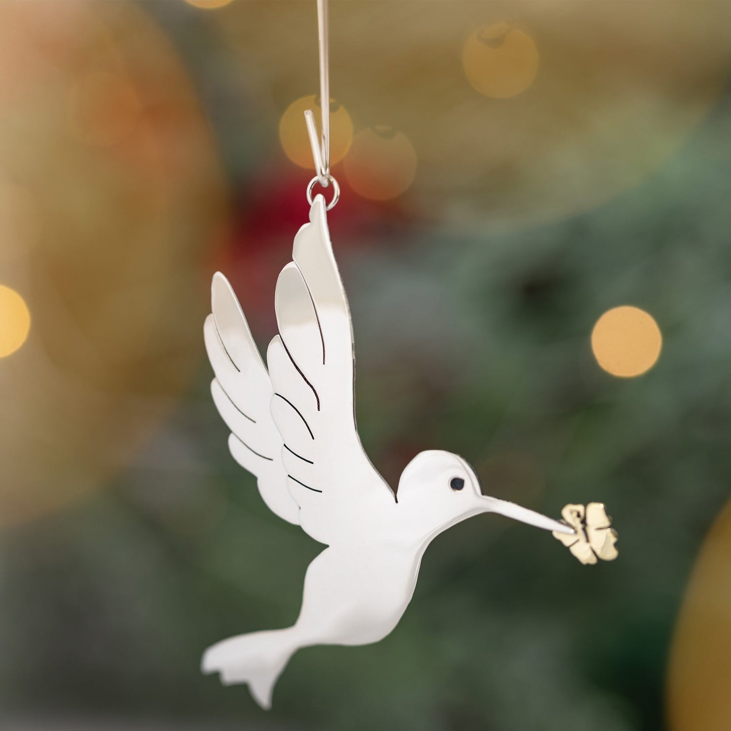 Flying Hummingbird Mixed Metal Ornament