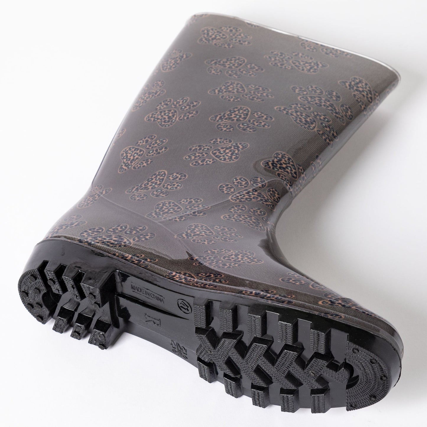 Ultralite&trade; Leopard Paw Print Rain Boots