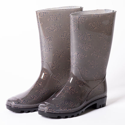 Ultralite&trade; Leopard Paw Print Rain Boots