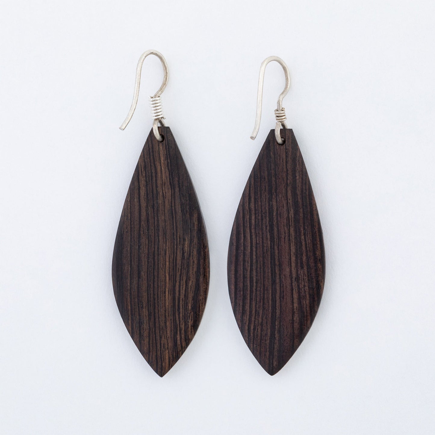 Tuareg Silver and Ebony Drop Earrings