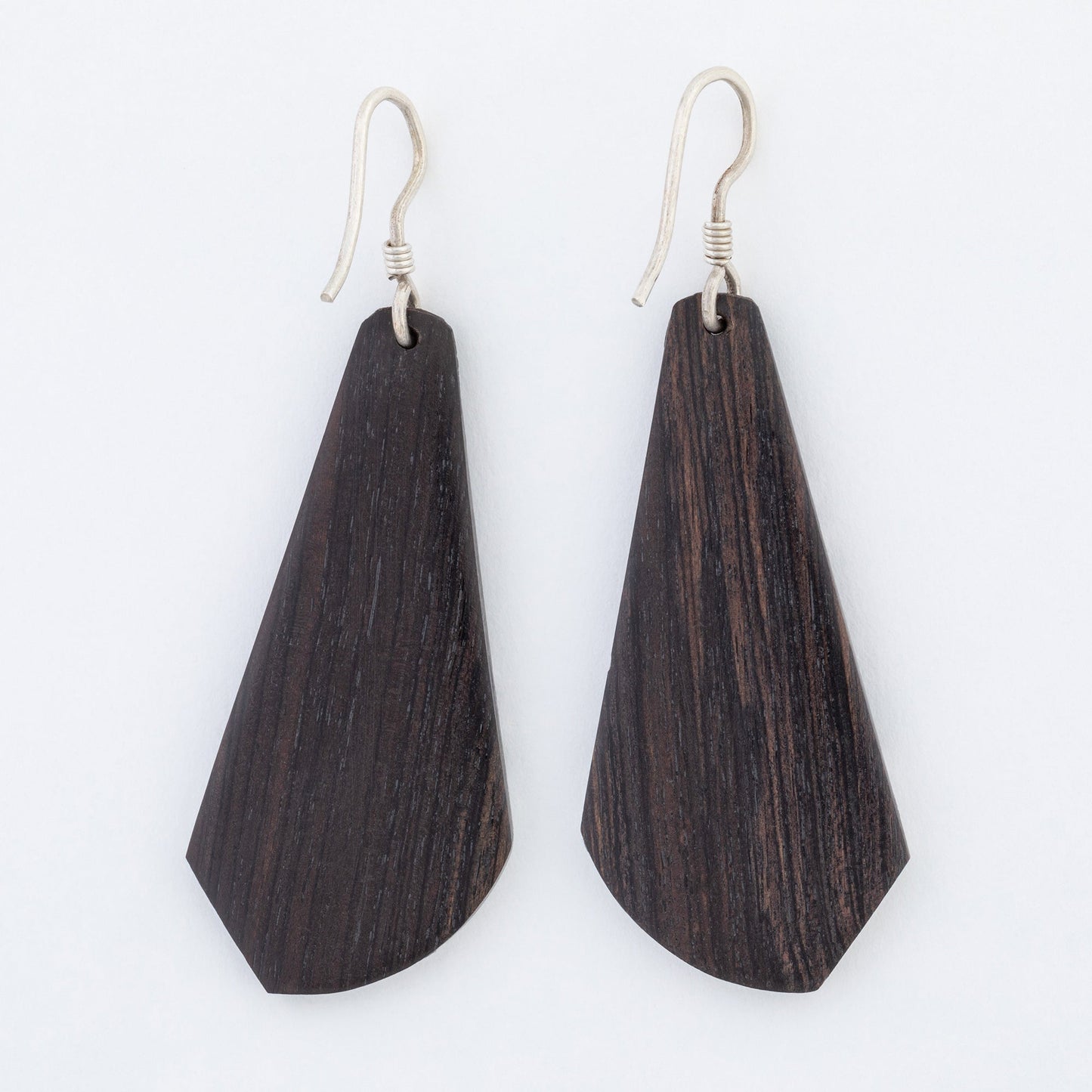 Tuareg Silver and Ebony Drop Earrings