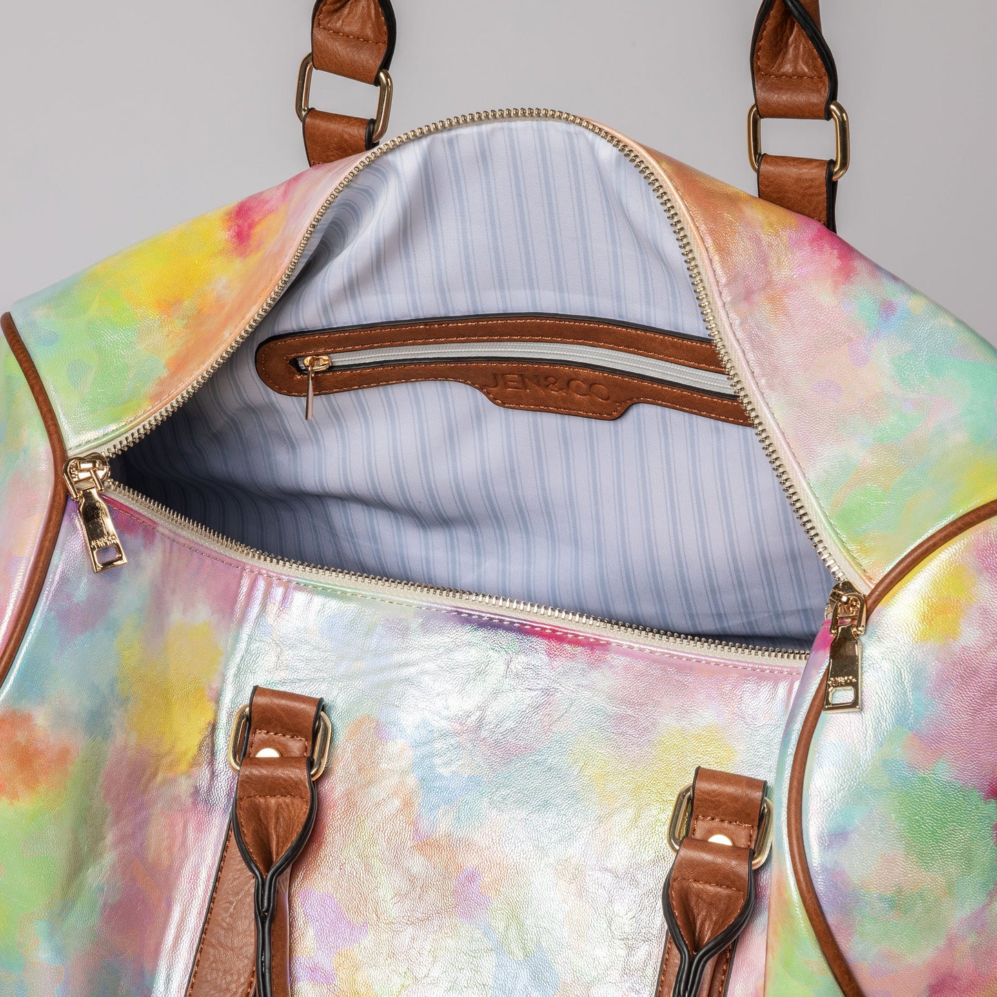 Shimmer Tie-Dye Vegan Leather Duffel Bag