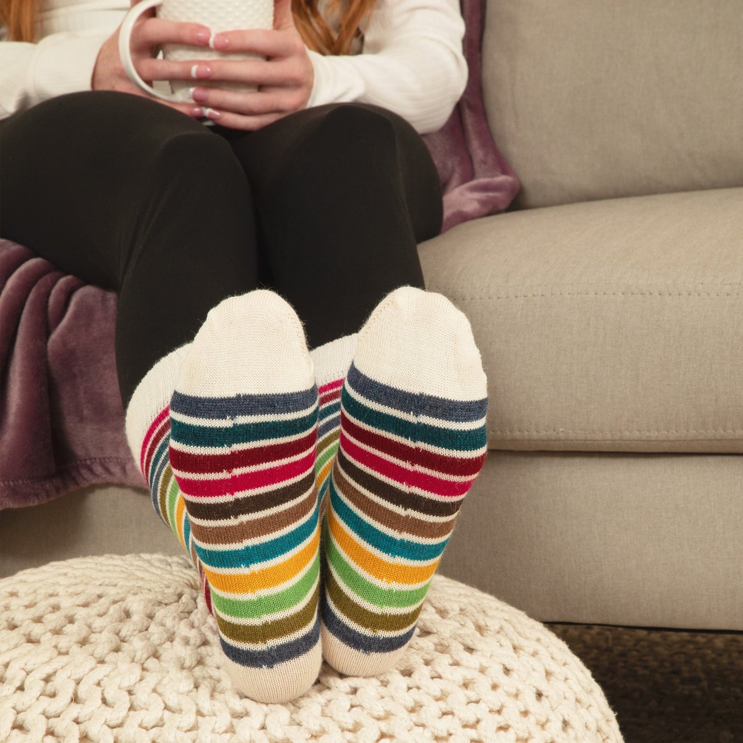 Multicolor Stripes Alpaca Socks