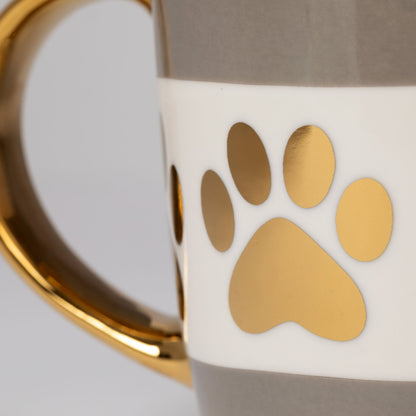 Gold Foil Paw Print Mug - Set of 2