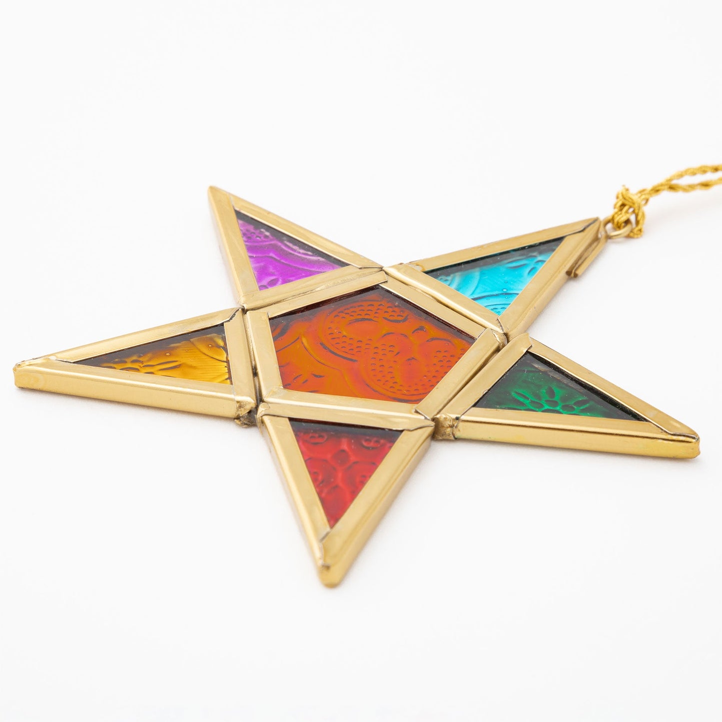 Glass Moravian Rainbow Star Ornament¬†