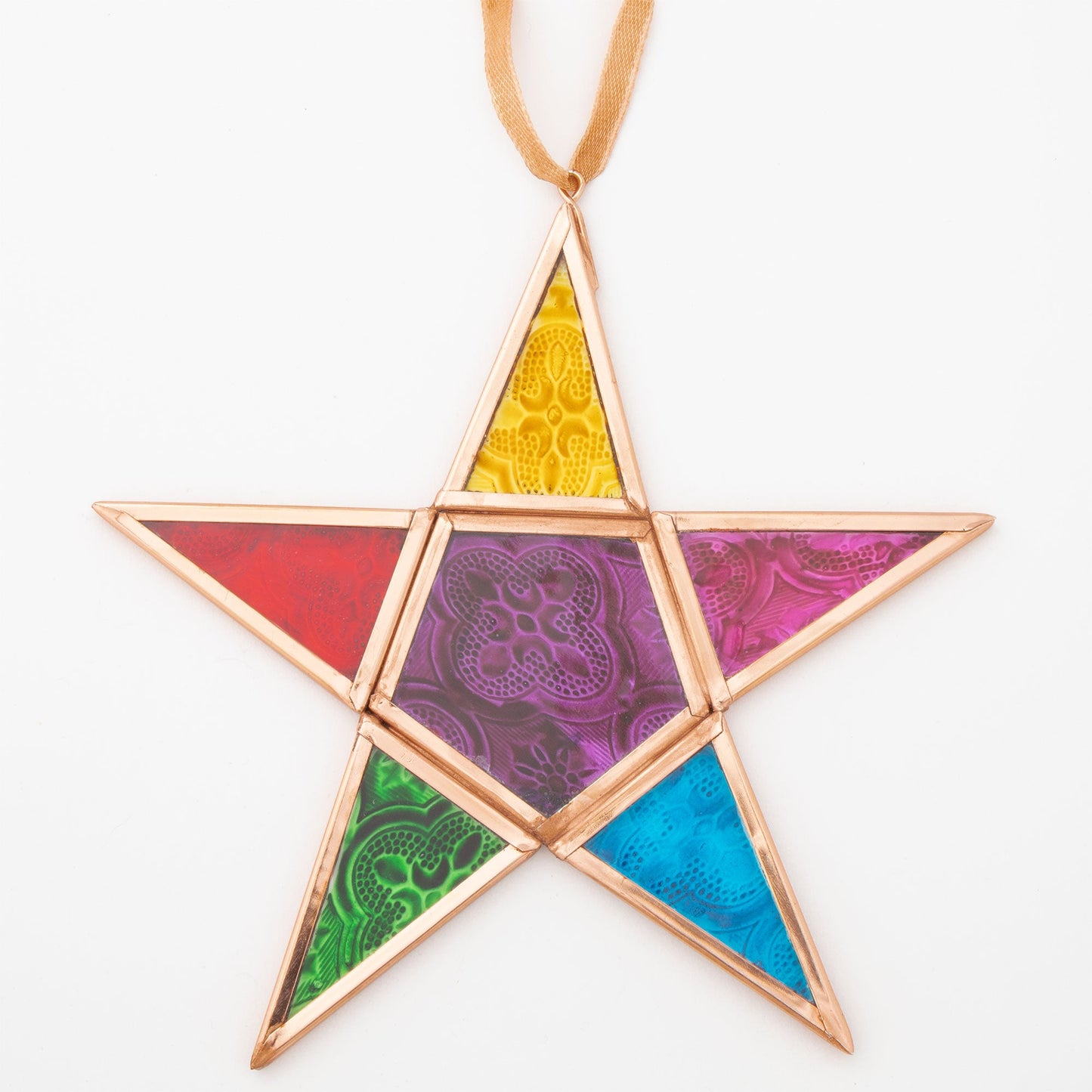 Glass Moravian Rainbow Star Ornament¬†