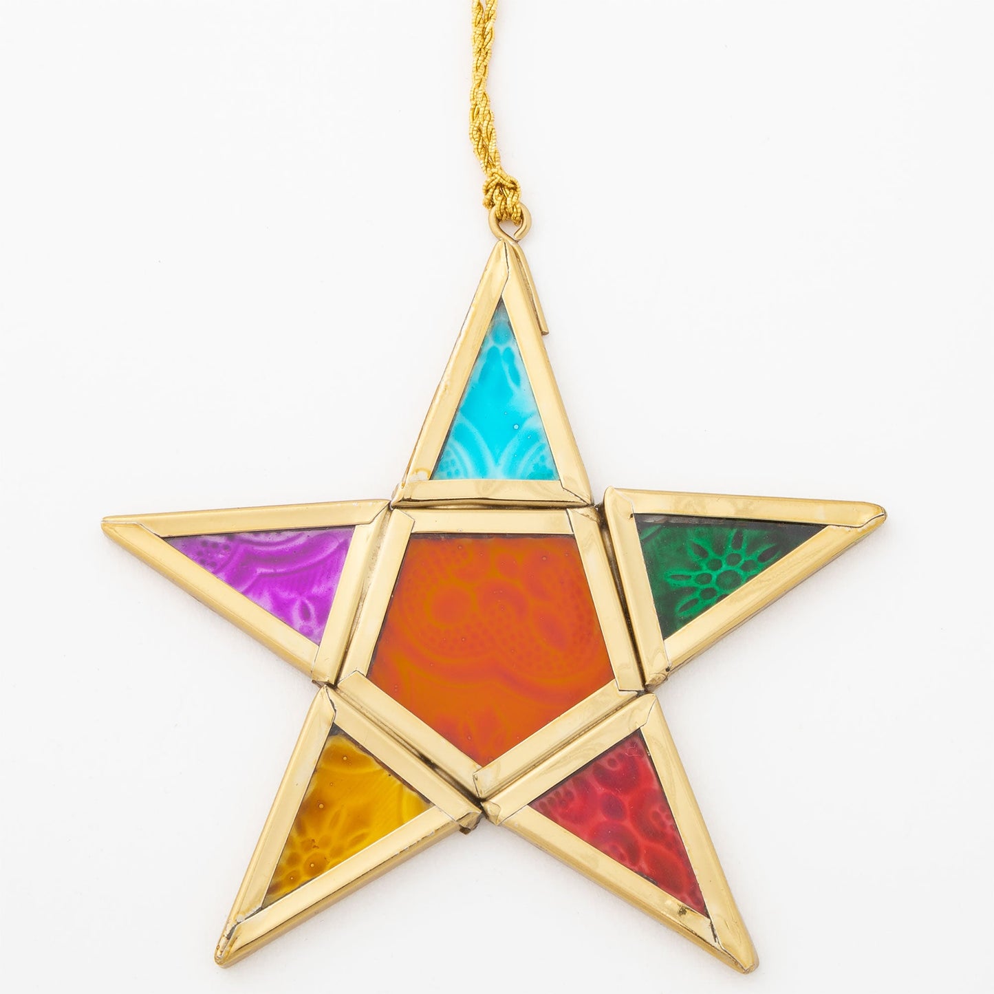 Glass Moravian Rainbow Star Ornament¬†