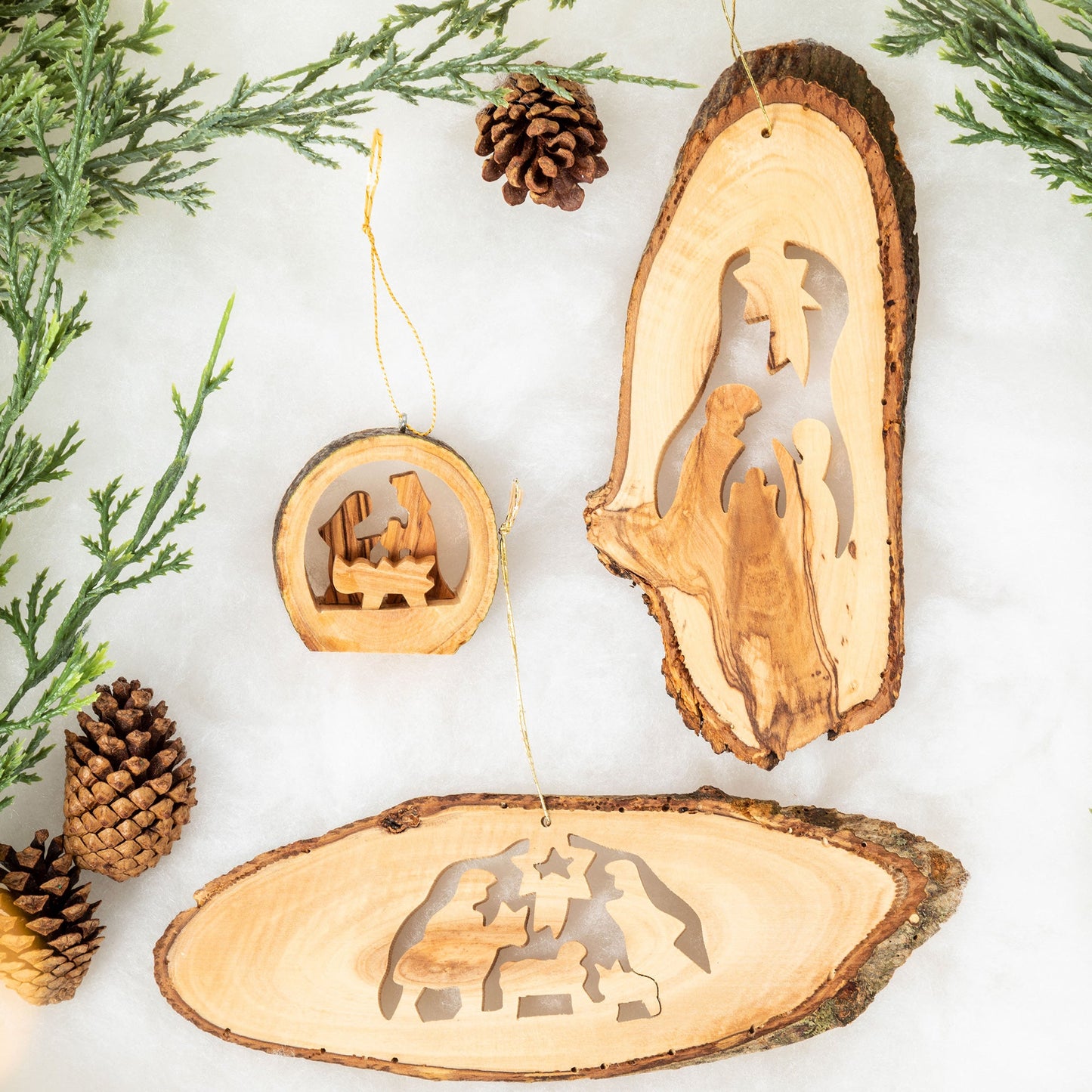 Olive Wood Bark Ornament