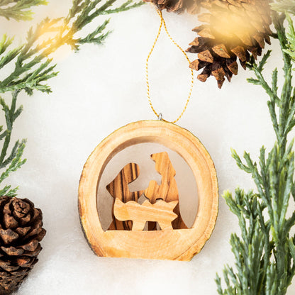 Olive Wood Bark Ornament