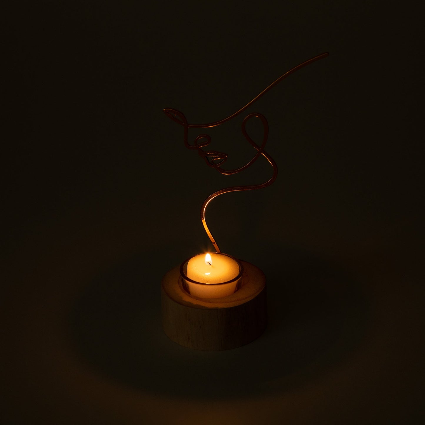 Silhouette Of Beauty Tealight Candle Holder