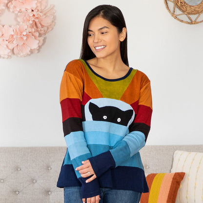 Peek-A-Boo Kitty Long Sleeve Top