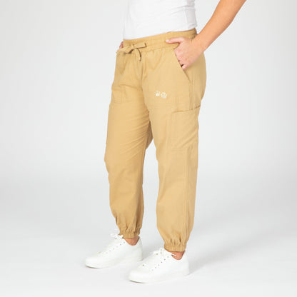 Paw Print Khaki Joggers