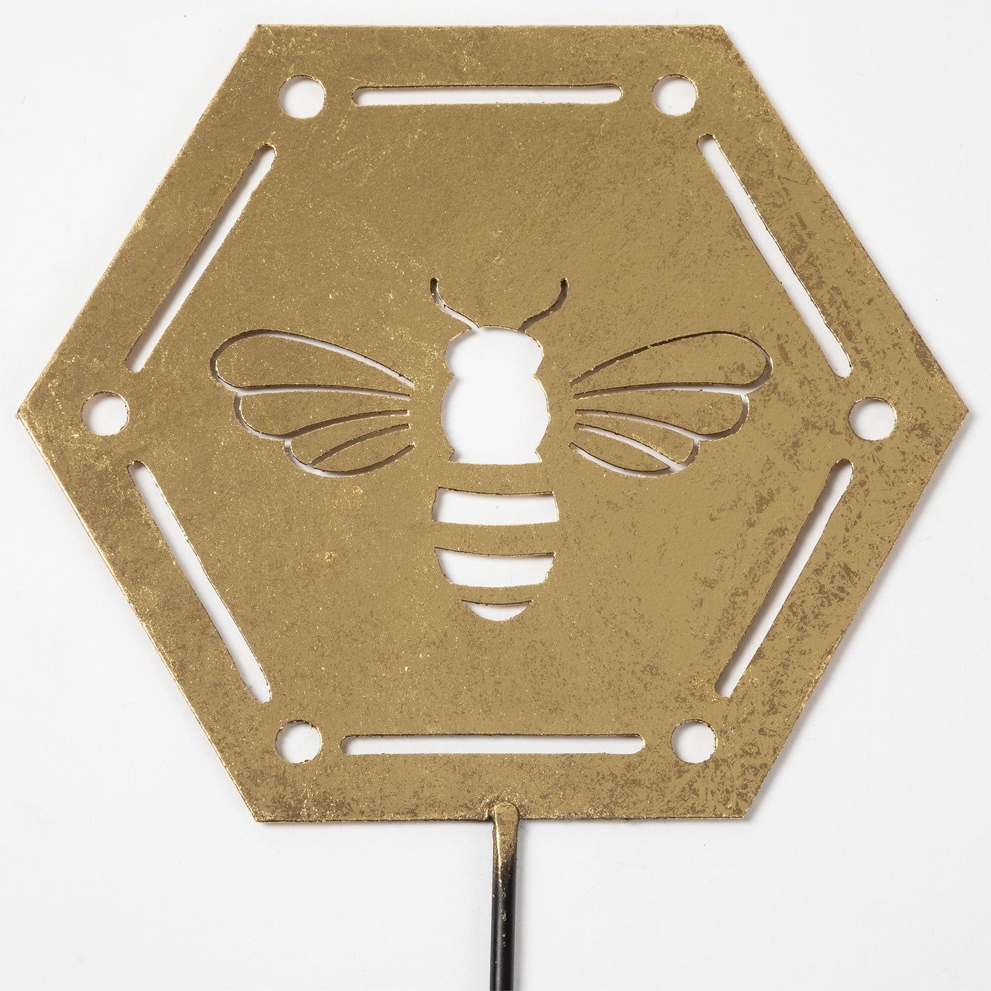 Bees & Honeycomb Gold Laser Cut Garden Stake